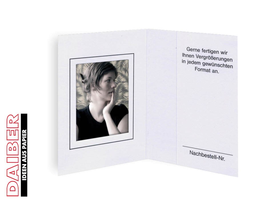Pass- und Bewerbungsbildmappe CLASSIC-LINE, 100 Stück, Chromolux weiß